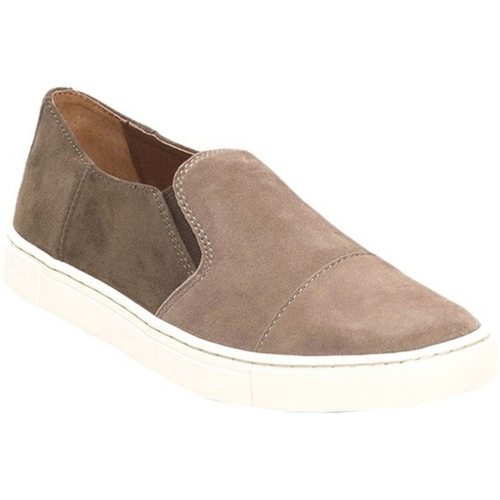 Frye Suede Gemma‎ Dual Tone Brown/Tan Cap Slip on Shoe - 9.5